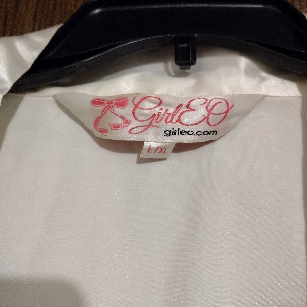 Ivory Satin Bridal Robe - Picture 2 of 3